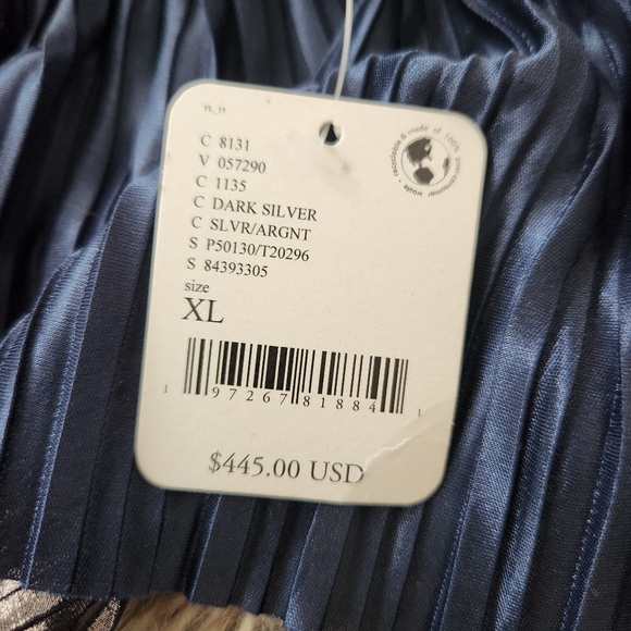 Free People Sabina Musáyev‎ Burnished Metal Pleated Laminate Dark Silver Set XL - Picture 10 of 16